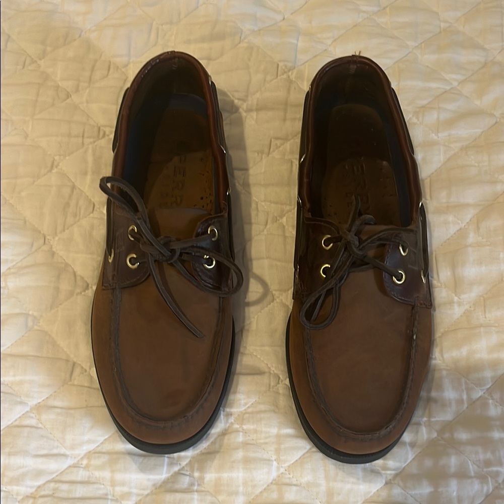 NWOT Men's SPERRY TOP SIDER Brown Leather Boat Shoes